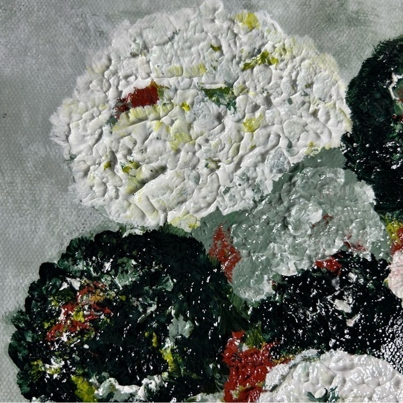Original Artwork Acrylic’s on Canvas Sheet Green Carnations Impressionism - Picture 9 of 14